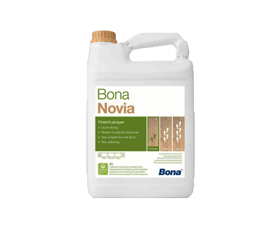 Однокомпонентный воднодисперсионный полиуретано-акриловый лак BONA Novia (Швеция-Германия), для деревянных и пробковых полов с умеренной и средней нагрузкой.